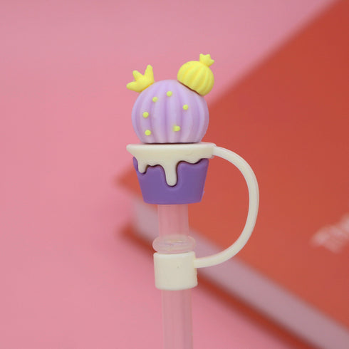 Cute Cartoon Silicone Straw Cap Dust PlugTumbler Straw Toppers for Tumblers, Dust-Proof Drinking Straw Caps for Reusable Straws Tips